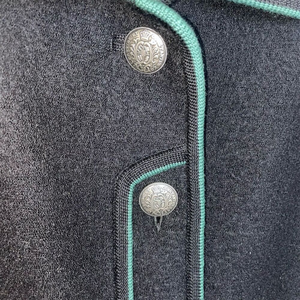 Geiger Women's Blue Boiled Wool Jacket Size 36 Shawl Collar Mid-Length - Picture 4 of 6